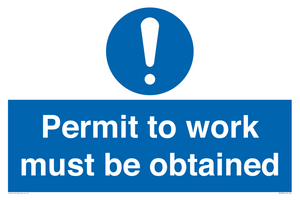 Permit to work must be obtained